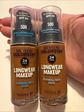 Revlon ColorStay Normal/Dry Skin LongWear Foundation 500 Walnut 1oz Ea 2 pcs